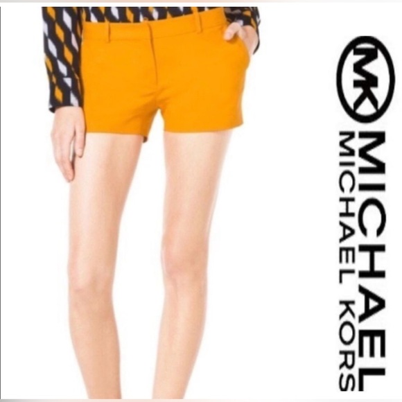 Michael Kors Pants - Michael Kors 🩳 Sz 4 Orange High Waist Tailored Shorts EUC